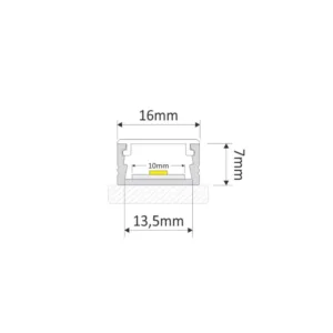 PROFIL LINE XL 3M, NAKŁADANY ALUMINIUM TRANSPARENT - obrazek 2