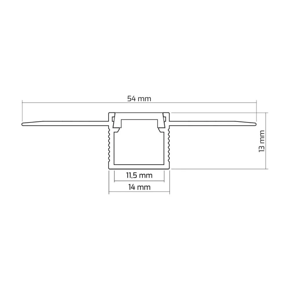PROFIL DEOLINE P 3M, Profil Płaski ALUMINIUM MLECZ