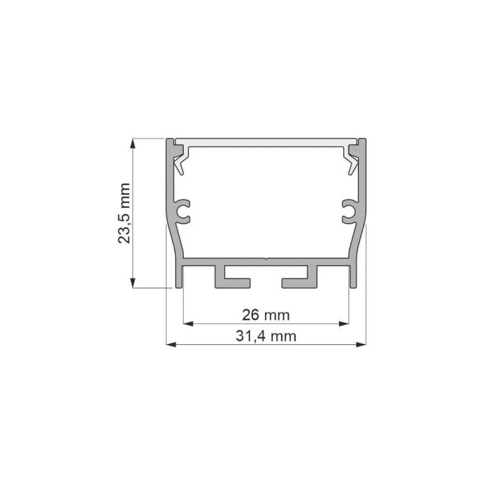Profil architektoniczny JAPET, aluminium, klosz ml