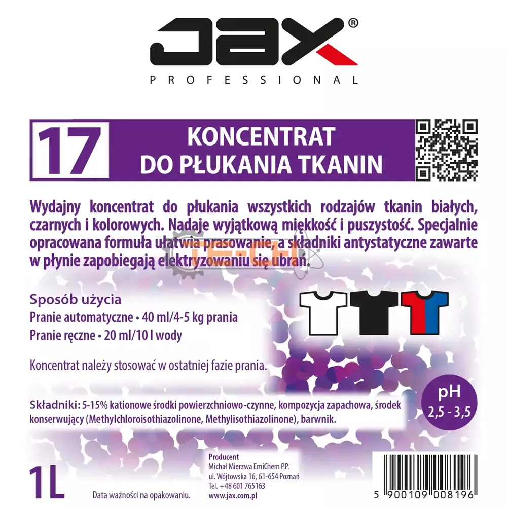 JAX17 1L KONCENTRAT DO PŁUKANIA TKANIN