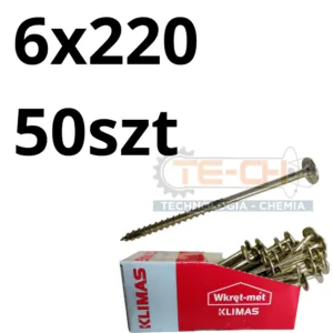 Wkręty ciesielskie WKCP łeb talerzowy TORX 6x220 50szt - obrazek 2