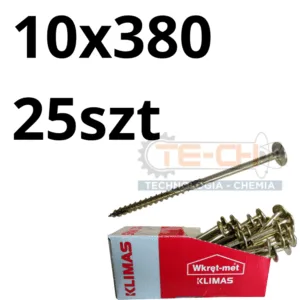 WKCP-10380 wkręty ciesielskie 10x380 hartowane łeb podkładkowy paczka 25szt - obrazek 3