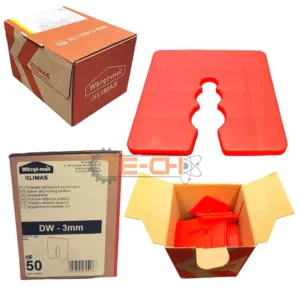 DW-03 50szt Podkładki dystansowe 50x50 czerwone 3mm - obrazek 1