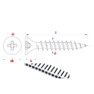 Wkręty do GK na taśmie 3,5x45 do metalu 1000szt - obrazek 3