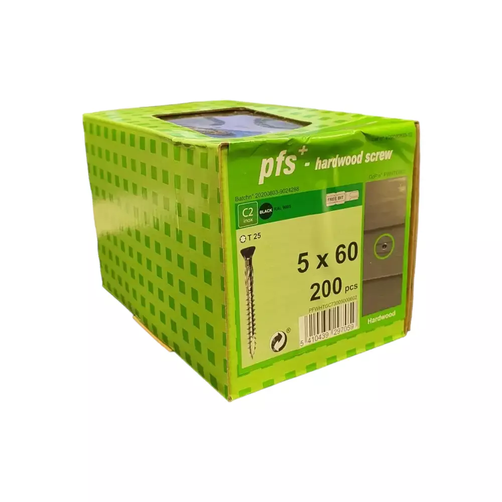 Wkręt elewacyjny z czarnym łbem 200 szt 4x50 tarasowo-elewacyjny + bit