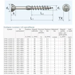 Wkręty tarasowe WTR stal nierdzewna C2 5x80mm 200szt - obrazek 5
