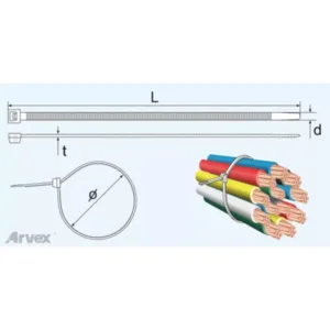 Opaska zaciskowa kablowa biała 3,5x140 Arvex OK 03.5/140 - obrazek 2
