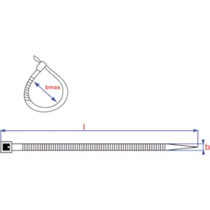 100 szt 3,6x302 Opaski kablowe - czarne SMCTIEN00036302Z5 - obrazek 3
