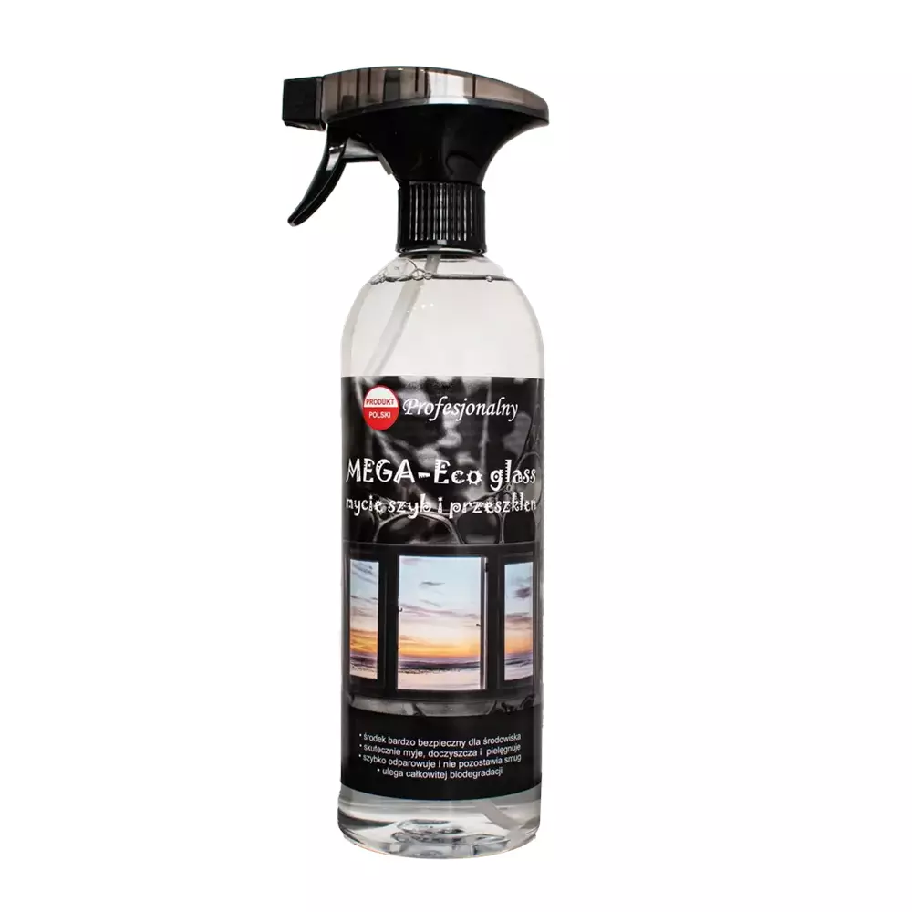 Ekologiczny środek na bazie alkoholu do mycia i pielęgnacji szyb oraz przeszkleń MEGA - ECO GLASS 750ml