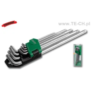 Klucze IMBUSY TORX z otworem KRÓTKIE T10-T50 9el. - obrazek 1