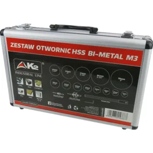 Zestaw otwornic bi-metal HSS M3 metal drewno PCV 17 elementów - obrazek 1