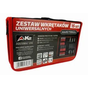 Komplet 15szt wkrętaków opakowanie piórnik stal CrV - obrazek 1