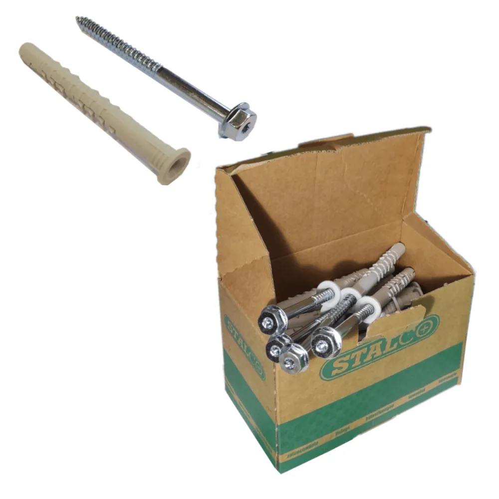 Kołki rozporowe z wkrętem TORX kluczyk 10x225 STALCO 15szt TXK
