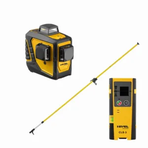 Niwelator laser krzyżowy czerwony NIVEL CL3D 3 płaszczyzny plus tyczka i czujnik - obrazek 1