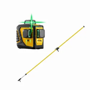Niwelator laser krzyżowy zielony NIVEL CL3D 3 płaszczyzny plus tyczka - obrazek 1